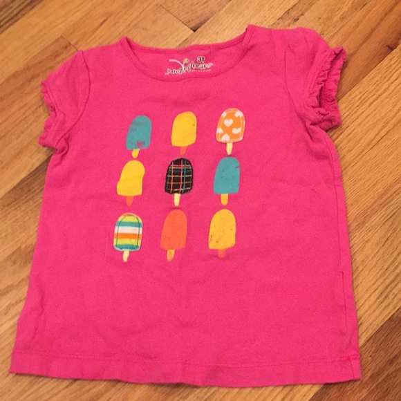 Jumping Beans Infant /& Toddler Girls USA Flag Patriotic Glitter Heart Stripe Ruffle Tee Shirt